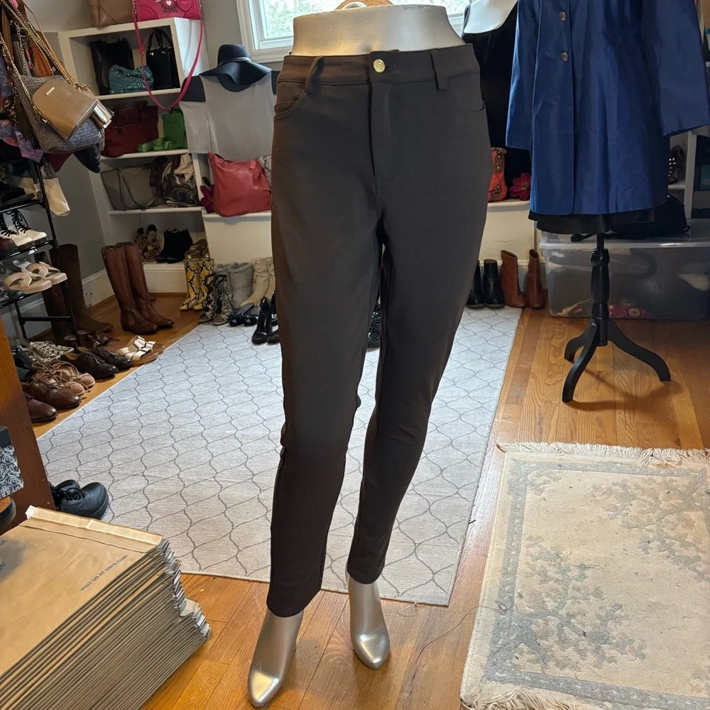 MICHAEL KORS Women’s Tapered Leg Skinny Stretch Brown Pants Sz 8